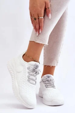 Discount Damskie Sportowe Buty Memory Foam Big Star HH274296 Białe Damskie Trampki Damskie Big Star|Buty Sportowe Na Platformie