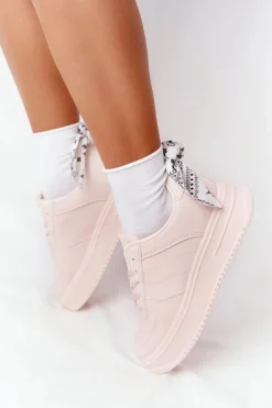 Damskie Sportowe Buty Na Platformie Różowe This Is Me Damskie Buty Sportowe Na Platformie