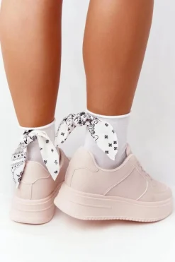 Damskie Sportowe Buty Na Platformie Różowe This Is Me Damskie Buty Sportowe Na Platformie