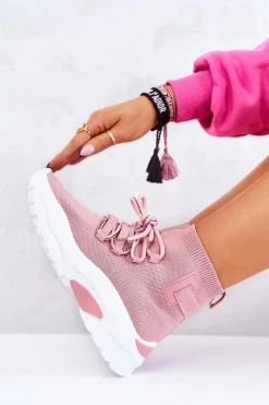 Online Damskie Sportowe Buty Skarpetkowe Różowe KeSports Damskie Buty Sportowe Na Platformie