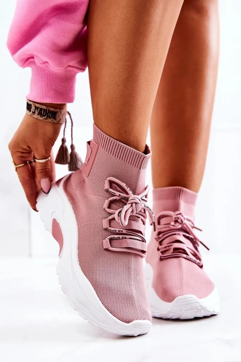 Online Damskie Sportowe Buty Skarpetkowe Różowe KeSports Damskie Buty Sportowe Na Platformie