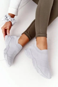 Trampki Damskie Slip-On>Boto Damskie Sportowe Buty Slip-on Szare Yoga Class