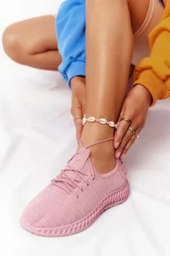Sale Boto Damskie Sportowe Buty Slip-on Różowe Do It