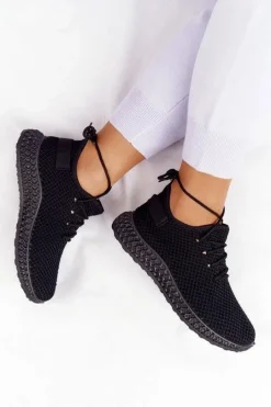 Discount Boto Damskie Sportowe Buty Slip-on Czarne Run Away