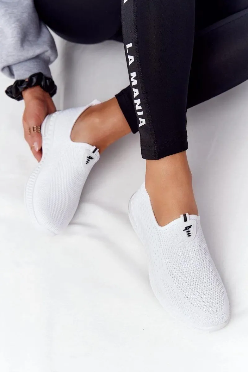 Trampki Damskie Slip-On>Boto Damskie Sportowe Buty Slip-on Białe Be Stretchy