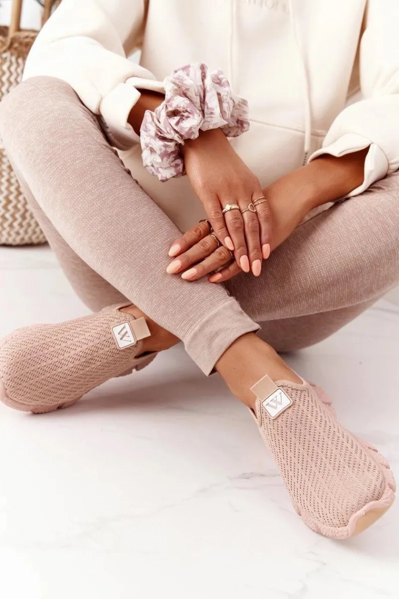 Outlet Damskie Sportowe Buty Slip-on Beżowe Marathon Damskie Trampki Damskie Slip-On