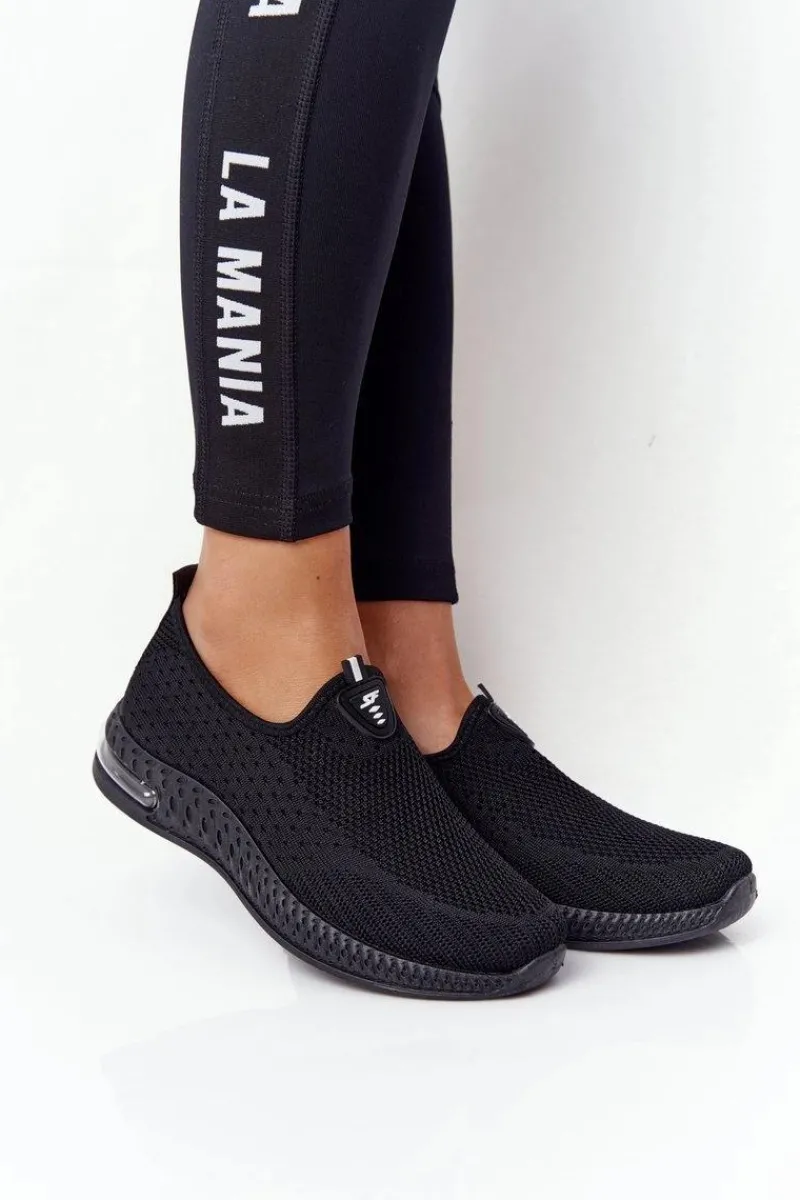 Discount Damskie Sportowe Buty Slip-on Czarne Be Stretchy Damskie Trampki Damskie Slip-On