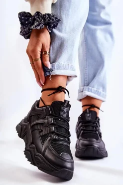 Sale Evento Damskie Sportowe Buty Sneakersy Czarne Daren