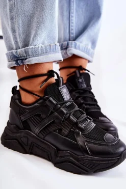 Sale Evento Damskie Sportowe Buty Sneakersy Czarne Daren