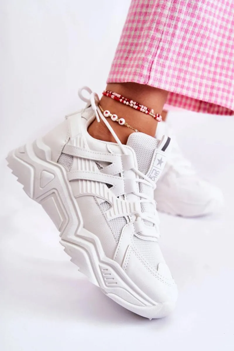 Damskie Sportowe Buty Sneakersy Białe Daren Damskie Sneakersy Damskie