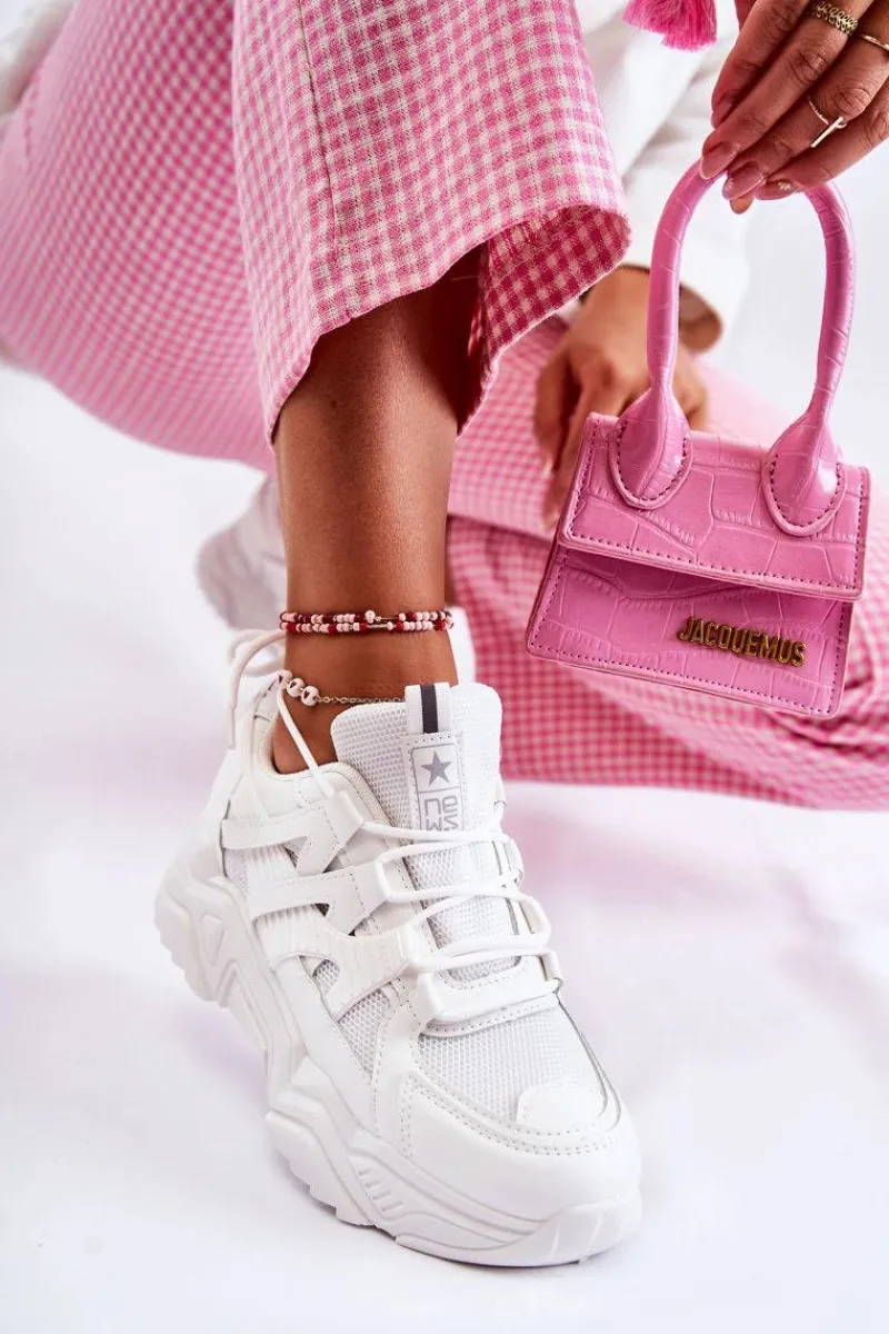 Damskie Sportowe Buty Sneakersy Białe Daren Damskie Sneakersy Damskie