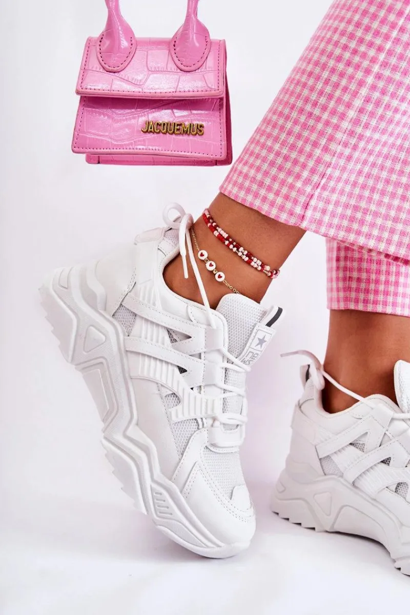 Damskie Sportowe Buty Sneakersy Białe Daren Damskie Sneakersy Damskie