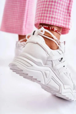 Damskie Sportowe Buty Sneakersy Białe Daren Damskie Sneakersy Damskie