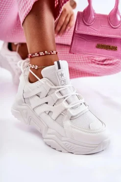 Damskie Sportowe Buty Sneakersy Białe Daren Damskie Sneakersy Damskie