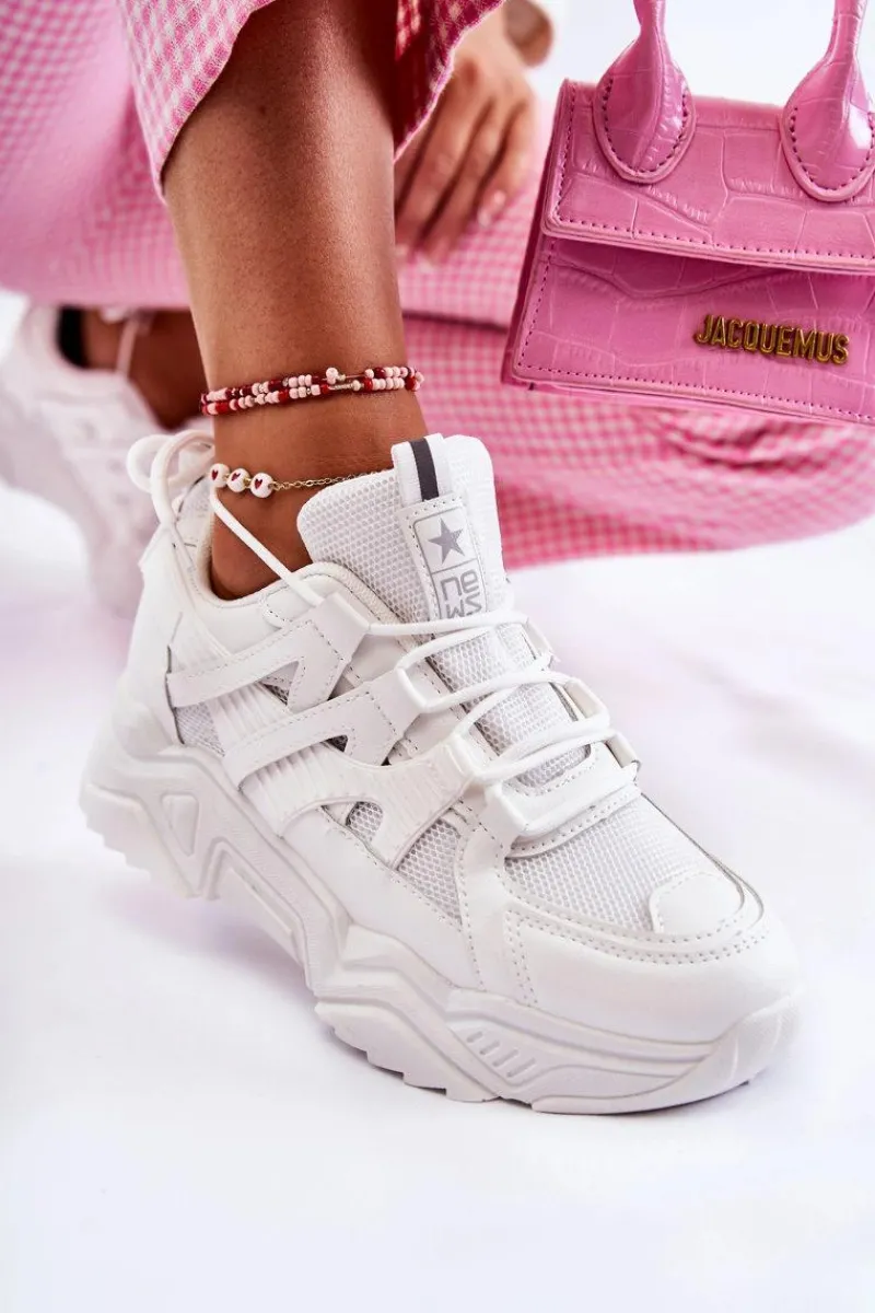 Damskie Sportowe Buty Sneakersy Białe Daren Damskie Sneakersy Damskie