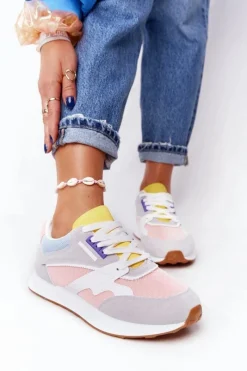 Buty Sportowe Na Platformie>Boto Damskie Sportowe Buty Sneakersy Różowo-Szare After Hours