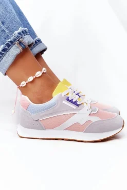 Buty Sportowe Na Platformie></noscript>Boto Damskie Sportowe Buty Sneakersy Różowo-Szare After Hours