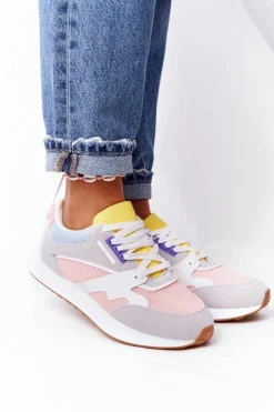 Buty Sportowe Na Platformie></noscript>Boto Damskie Sportowe Buty Sneakersy Różowo-Szare After Hours