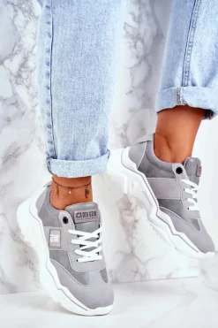 Online Big Star Shoes Damskie Sportowe Buty Sneakersy Big Star GG274211 Szare