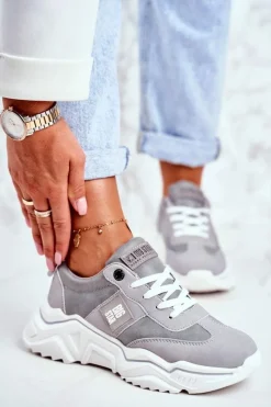 Online Big Star Shoes Damskie Sportowe Buty Sneakersy Big Star GG274211 Szare