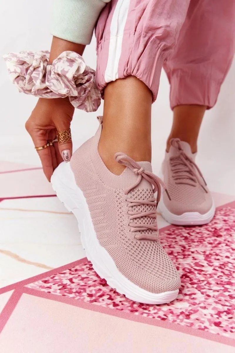 Hot Damskie Sportowe Buty Sneakersy Różowe Ruler Damskie Buty Sportowe Na Platformie