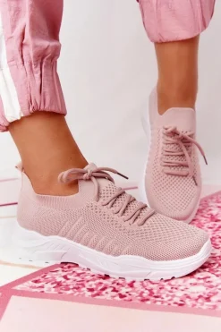Hot Damskie Sportowe Buty Sneakersy Różowe Ruler Damskie Buty Sportowe Na Platformie