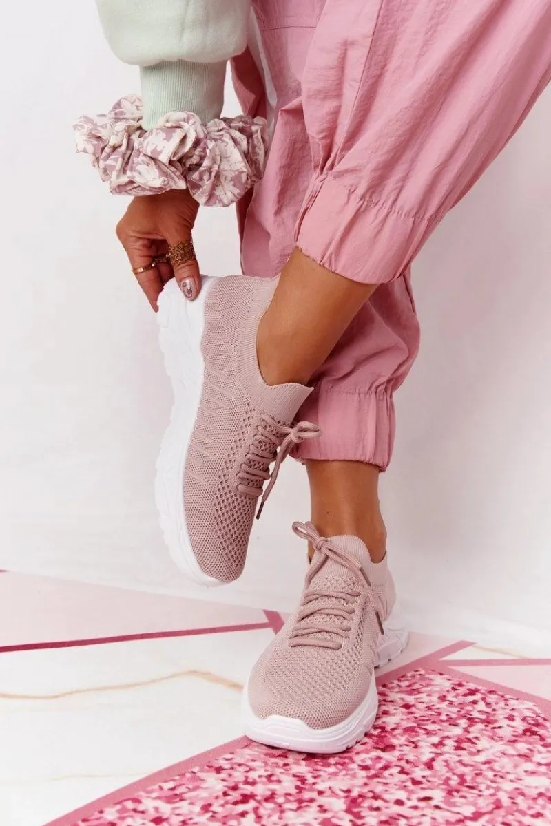 Hot Damskie Sportowe Buty Sneakersy Różowe Ruler Damskie Buty Sportowe Na Platformie