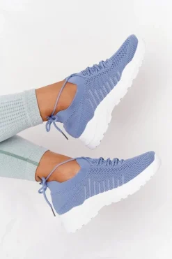 Buty Sportowe Na Platformie>Boto Damskie Sportowe Buty Sneakersy Niebieskie Ruler
