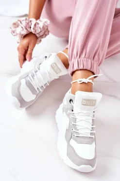 Big Star Shoes Damskie Sportowe Buty Sneakersy Big Star GG274643 Białe