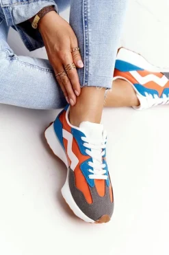 Outlet Boto Damskie Sportowe Buty Sneakersy Pomarańczowe Move On