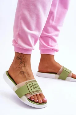 Clearance Boto Damskie Sportowe Klapki Zielone Sunrise Zielony