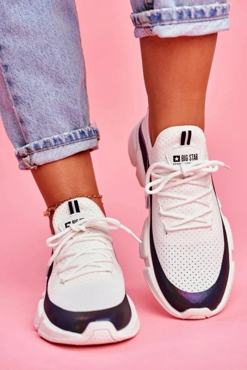 Sale Big Star Shoes Damskie Sportowe Obuwie Big Star Białe FF274A052