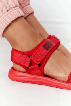 Outlet Big Star Shoes Damskie Sportowe Sandały Big Star HH274A027 Czerwone Czerwony