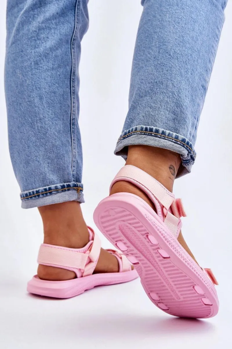 Online Damskie Sportowe Sandały Big Star LL274729 Różowe Damskie Sandały Big Star|Sandały Płaskie