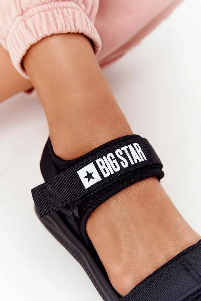 Damskie Sportowe Sandały Big Star HH274A024 Czarne Damskie Sandały Big Star|Sandały Płaskie