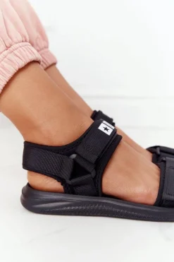 Damskie Sportowe Sandały Big Star HH274A024 Czarne Damskie Sandały Big Star|Sandały Płaskie