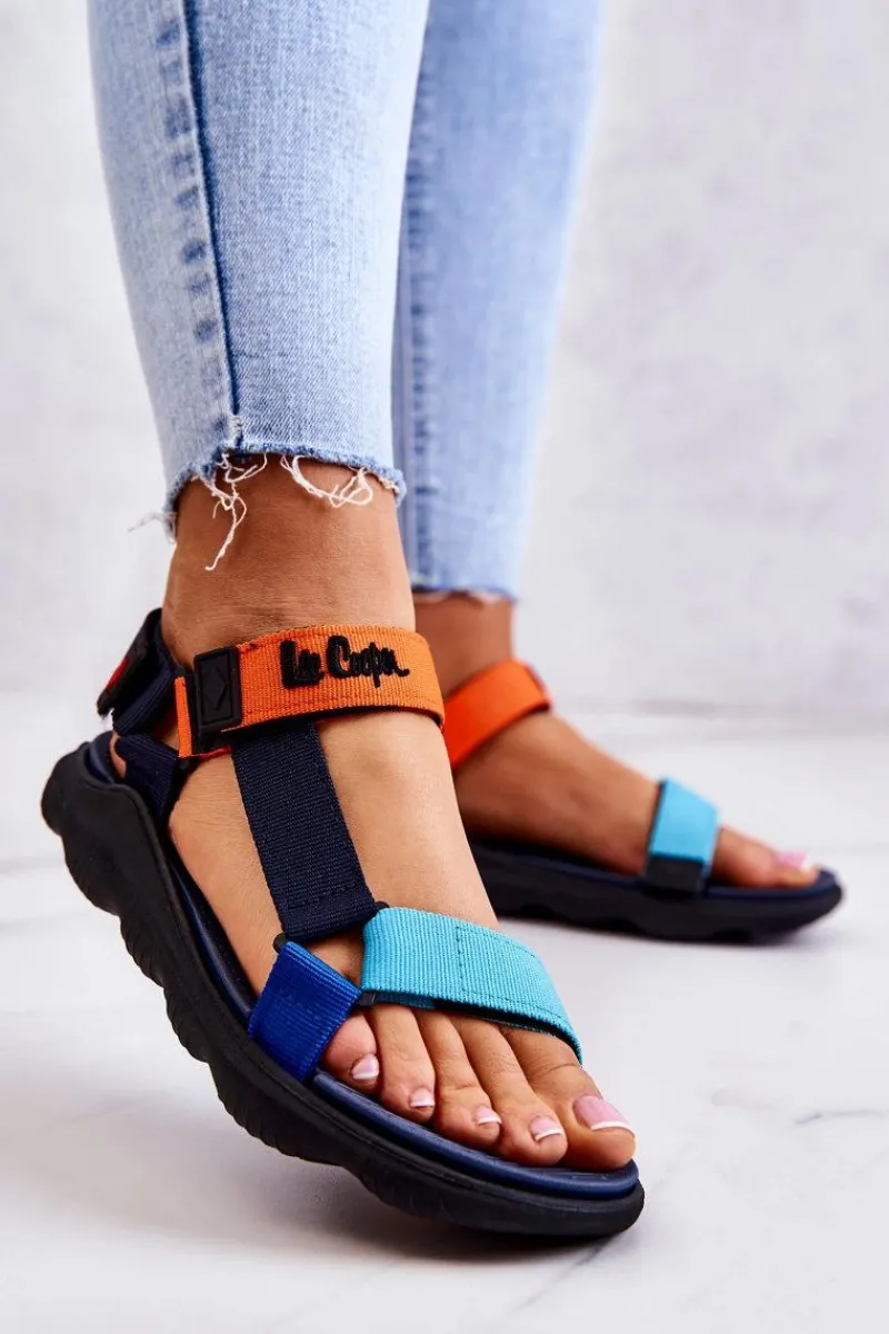 Sale Damskie Sportowe Sandały LCW-22-34-0953L Multikolorowe Damskie Sandały Płaskie