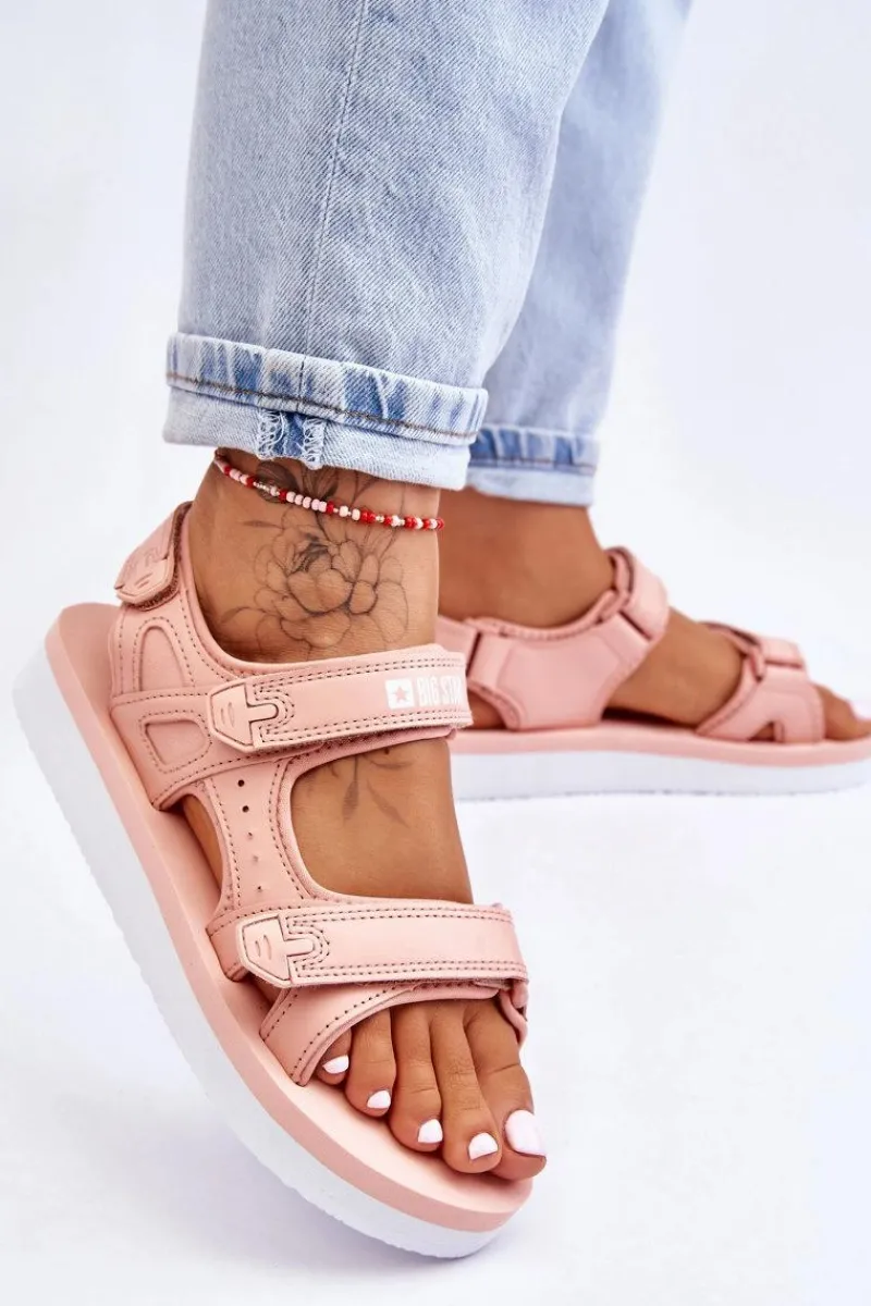 Online Big Star Shoes Damskie Sportowe Sandały Na Platformie Big Star LL274788 Różowe Różowy