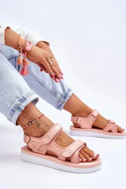 Online Big Star Shoes Damskie Sportowe Sandały Na Platformie Big Star LL274788 Różowe Różowy