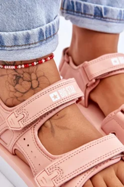 Online Big Star Shoes Damskie Sportowe Sandały Na Platformie Big Star LL274788 Różowe Różowy