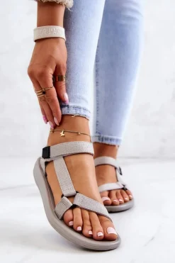 Sandały Płaskie>Boto Damskie Sportowe Sandały Szare Ultimate