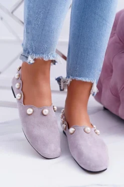 Online Damskie Szare Baleriny Lu Boo Milis Damskie Baleriny Klasyczne