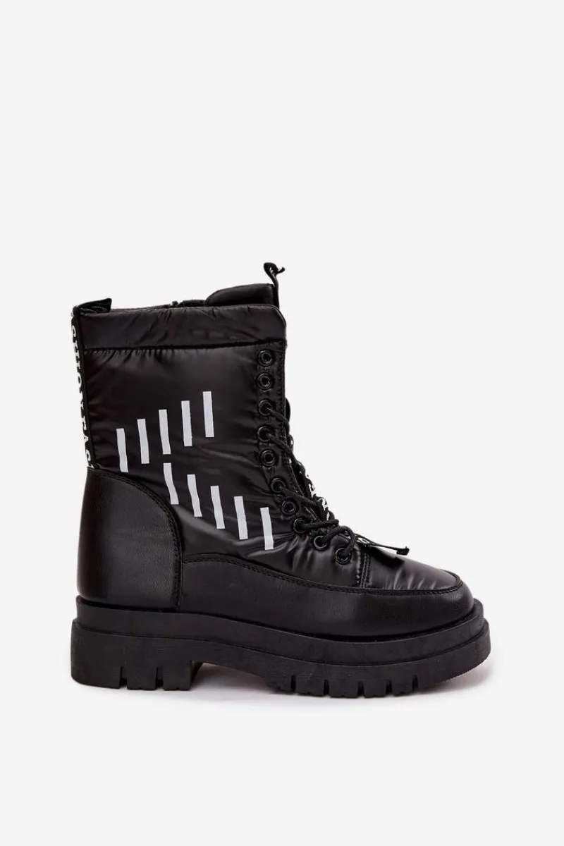 Discount Damskie Sznurowane Botki Śniegowce Vinceza 23-34586 Czarne Damskie Śniegowce Damskie|Damskie Trapery