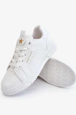 New Damskie Sznurowane Buty Sportowe Białe Mikaela Damskie Buty Sportowe Na Platformie|Sneakersy Damskie