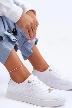 Trampki Damskie Slip-On|Trampki Damskie Niskie>Boto Damskie Sznurowane Trampki Białe Etna