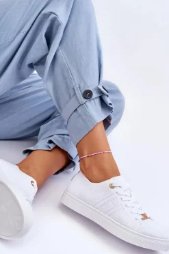 Trampki Damskie Slip-On|Trampki Damskie Niskie></noscript>Boto Damskie Sznurowane Trampki Białe Etna