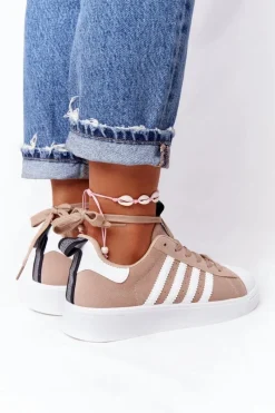 Discount Boto Damskie Tenisówki Biało-Beżowe Los Angeles