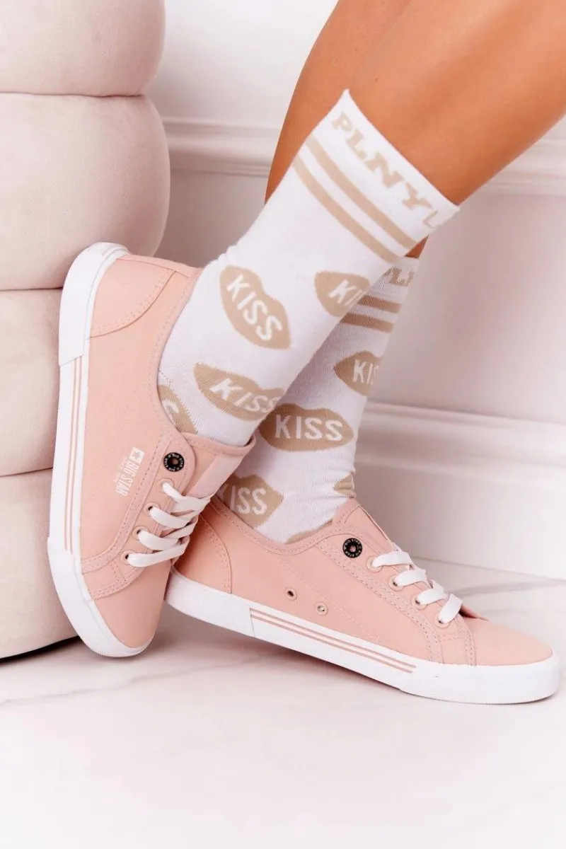 Trampki Damskie Big Star|Trampki Damskie Niskie>Big Star Shoes Damskie Tenisówki BIG STAR HH274060 Różowe