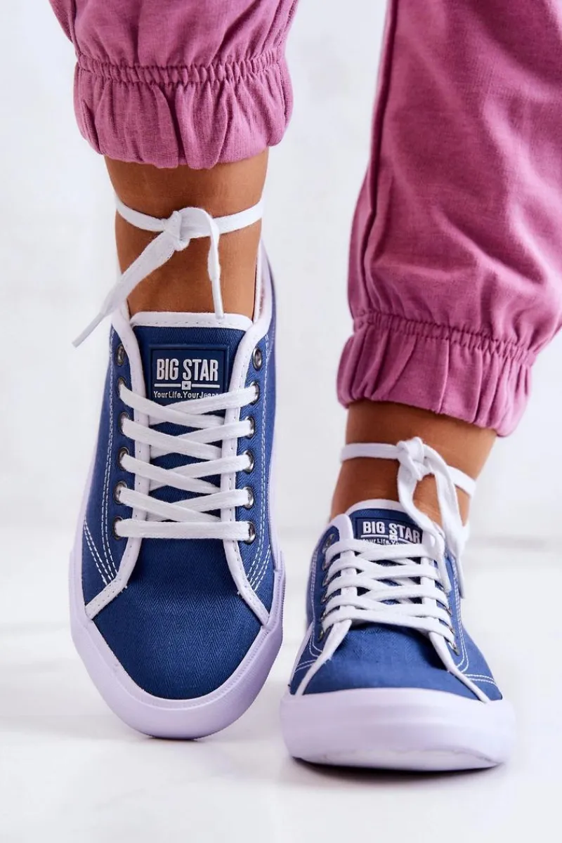 Sale Damskie Tenisówki BIG STAR W274834 Granatowe Damskie Trampki Damskie Big Star|Trampki Damskie Niskie