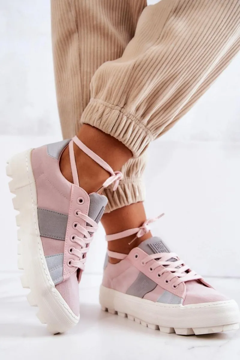 Sale Damskie Tenisówki BIG STAR JJ274481 Różowe Damskie Trampki Damskie Big Star|Trampki Damskie Niskie